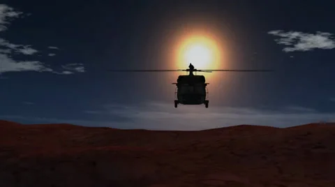 Helicopter on sunset background Video stock 35615475