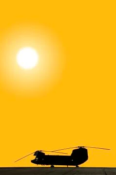 Helicopter sunset Stock Photos