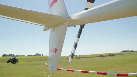 Helicopter tail rotor blade danger Stock Footage 157374557