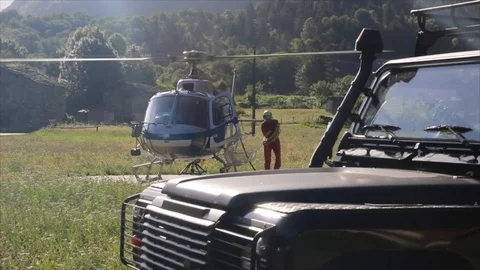 Helicopter take off Stock Footage 98423890