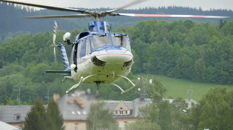 Helicopter take off in the landscape. Video stock 61089821