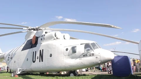 Helicopter at the take-off site close up Stock Footage 89228280