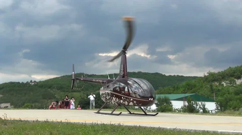 Helicopter takeoff Stock Footage 68904700