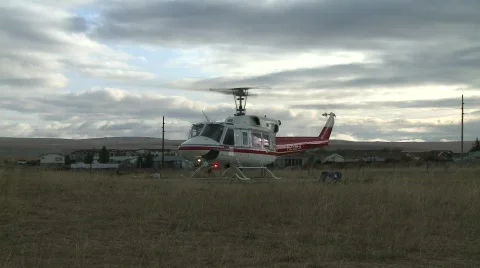 Helicopter takeoff (Helicopter) Stock Footage 797665