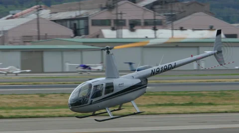Helicopter takes off Stock Footage 57401396