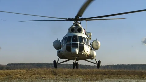 Helicopter takes off Stockbeeldmateriaal 120640783