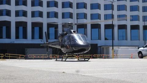 Helicopter taking off 4k Stock Footage 166079032