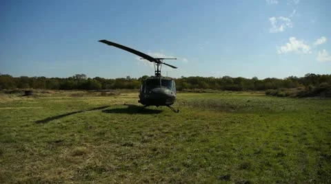 Helicopter Taking Off, Handheld Shot Video stock 12532560