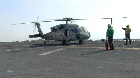 Helicopter taking off (HD) k Stock Footage 715296