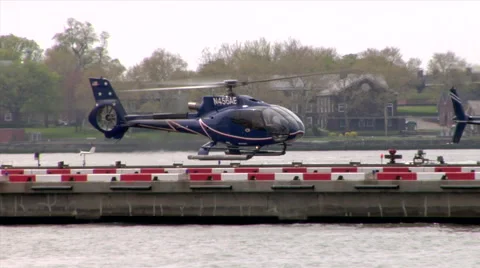 Helicopter Taking off in Lower Manhattan Stock Footage 49224026