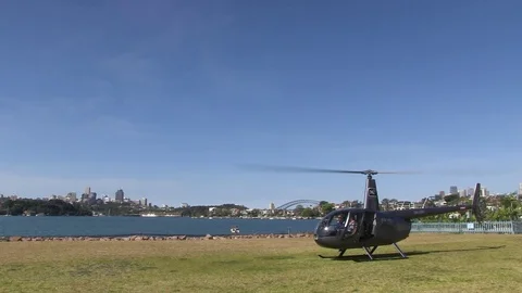 Helicopter taking off shot Video stock 84789325