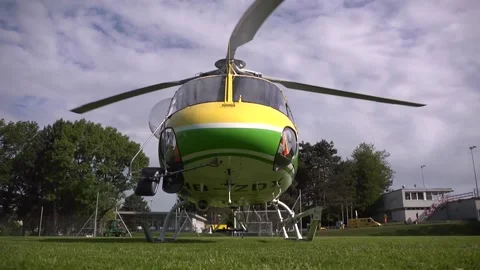 A helicopter taking off in Zurich. Stock Footage 286045496