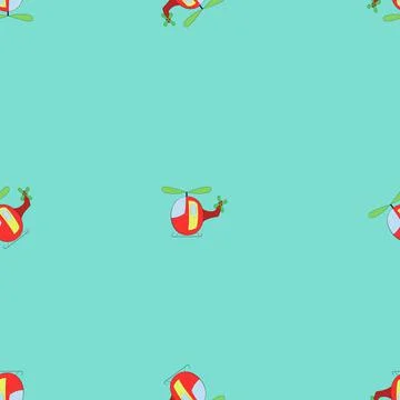 Helicopter toy colored pattern Иллюстрация