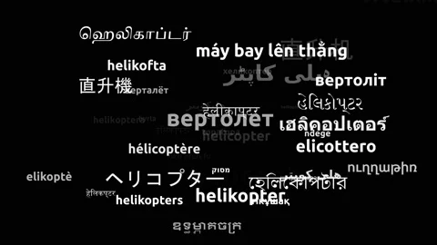 Helicopter Translated in 41 Worldwide Languages Endless Looping 3d Zooming Wo Video stock 145194968
