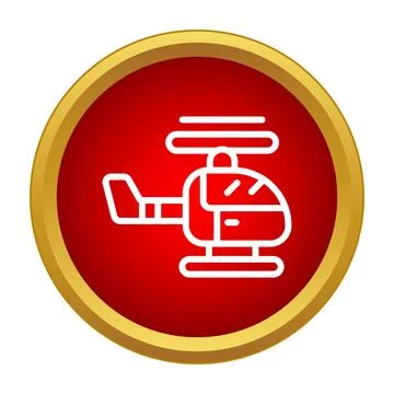 Helicopter transport icon button for flight application interface Stock Illustration