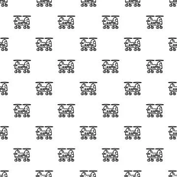 Helicopter transport pattern seamless background black and white Stock Illustration