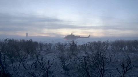 The helicopter turns the screw Video stock 99504687