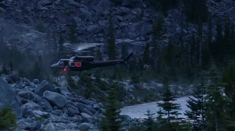 Helicopter twilight take off 스톡 동영상 54632795