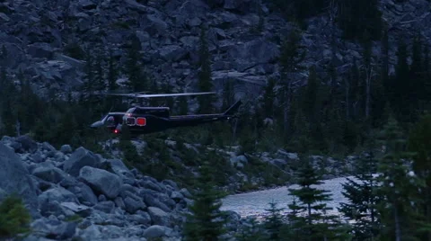 Helicopter twilight takeoff timelapse Stock-Footage 54637381