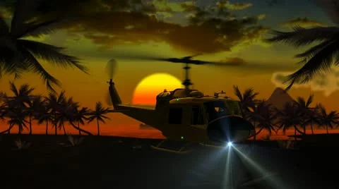 The helicopter UH-1 takes off 스톡 동영상 10717642