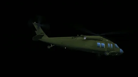Helicopter UH-60 (matte) Stock Footage 11864613
