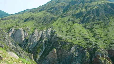 Helicopter in the valley of the river Chulyshman. Stock Footage 78034068