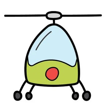 Helicopter vector icon in doodle design Stock Illustration