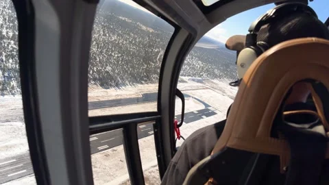 Helicopter View of Snowy Landscape Stock Footage 277664580