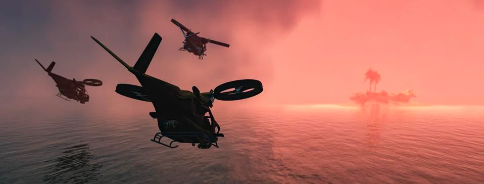 Helicopter war Stock Illustration