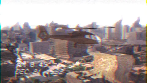 Helicopter war vhs game background Stock Footage 224035267