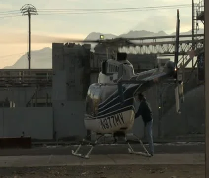 Helicopter warms up takeoff Stock-Footage 21526885