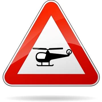 Helicopter warning sign Stock Illustration
