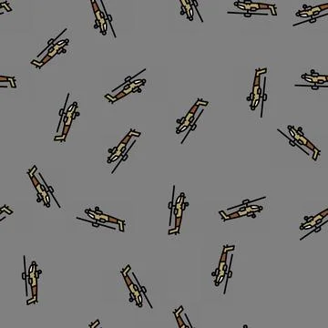 Helicopter weapon war vector seamless pattern Stock Illustration