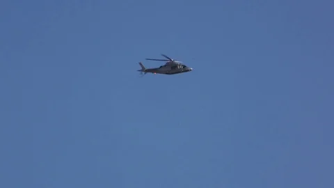 Helicopter White Sky Stock Footage 69932819