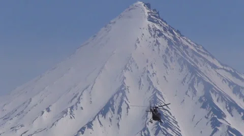 Helicopter in winter mountains Video stock 31277089