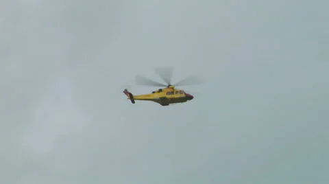 Helicopter yellow fly Stock-Footage 3231889