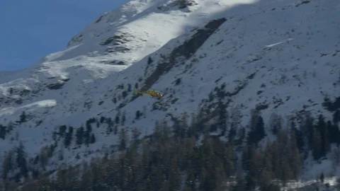 Helicopter Yellow Mountain Video stock 69932453