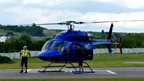Helicopters are Getting Ready for Takeoff Stock Footage 94695401