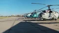 Helicopters in aviation museum HD Footage
