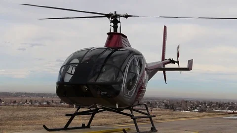 Helicopter's blade stop turning Stock Footage 81110808
