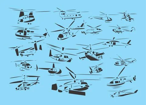 Helicopters Collection イラスト素材