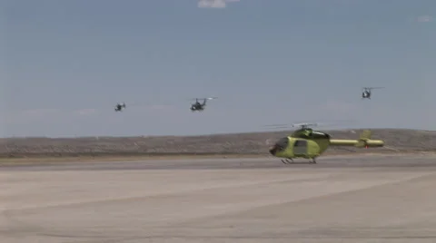 Helicopters fly by Stock Footage 45519594