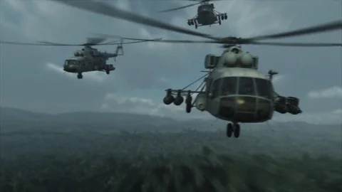 Helicopters Flying Stock Footage 78534575