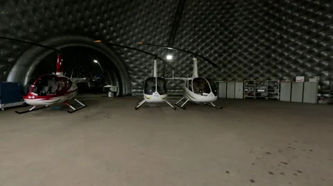Helicopters in the hangar Stock Footage 44219622