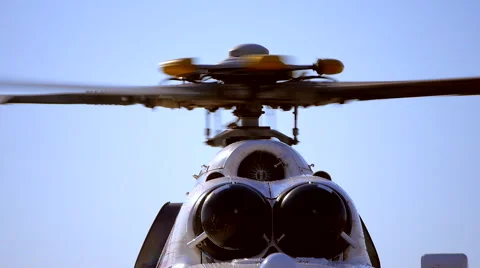 Helicopter's Top Part Rotating Stock Footage 44239938