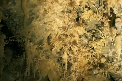 Helictite cave formations Foto stock