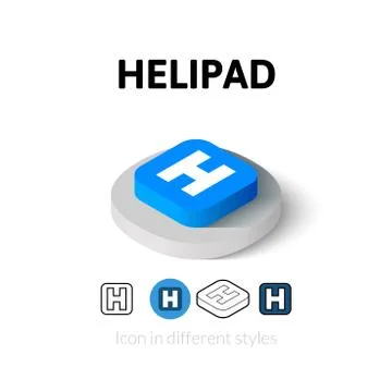 Helipad icon in different style Stock Illustration
