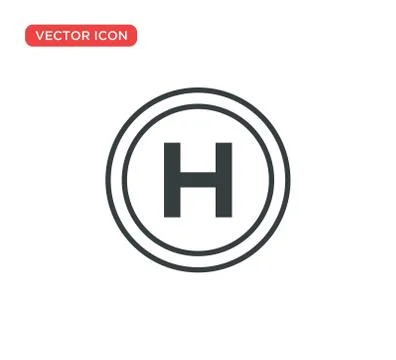 Helipad Icon Vector Illustration Design Illustrazione stock