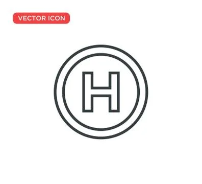 Helipad Icon Vector Illustration Design Stock Illustration