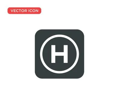 Helipad Icon Vector Illustration Design Illustrazione stock